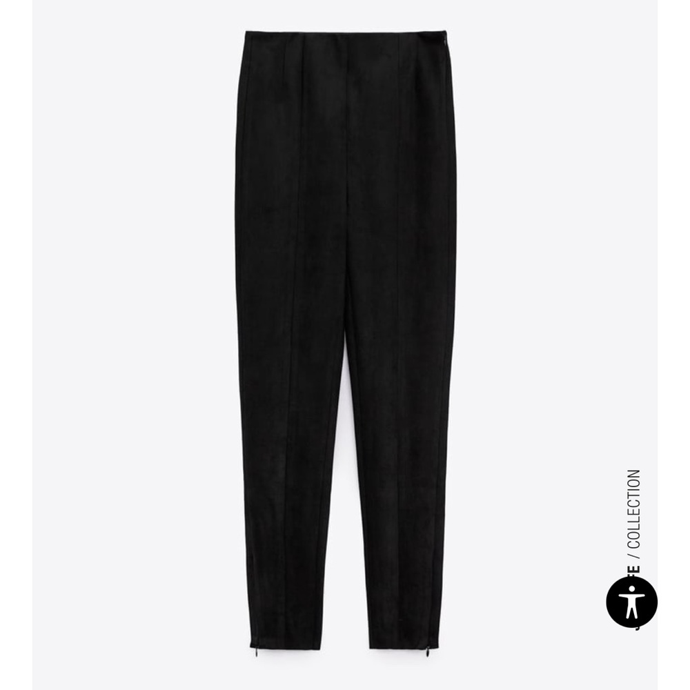 Zara Faux Suede Black Leggings